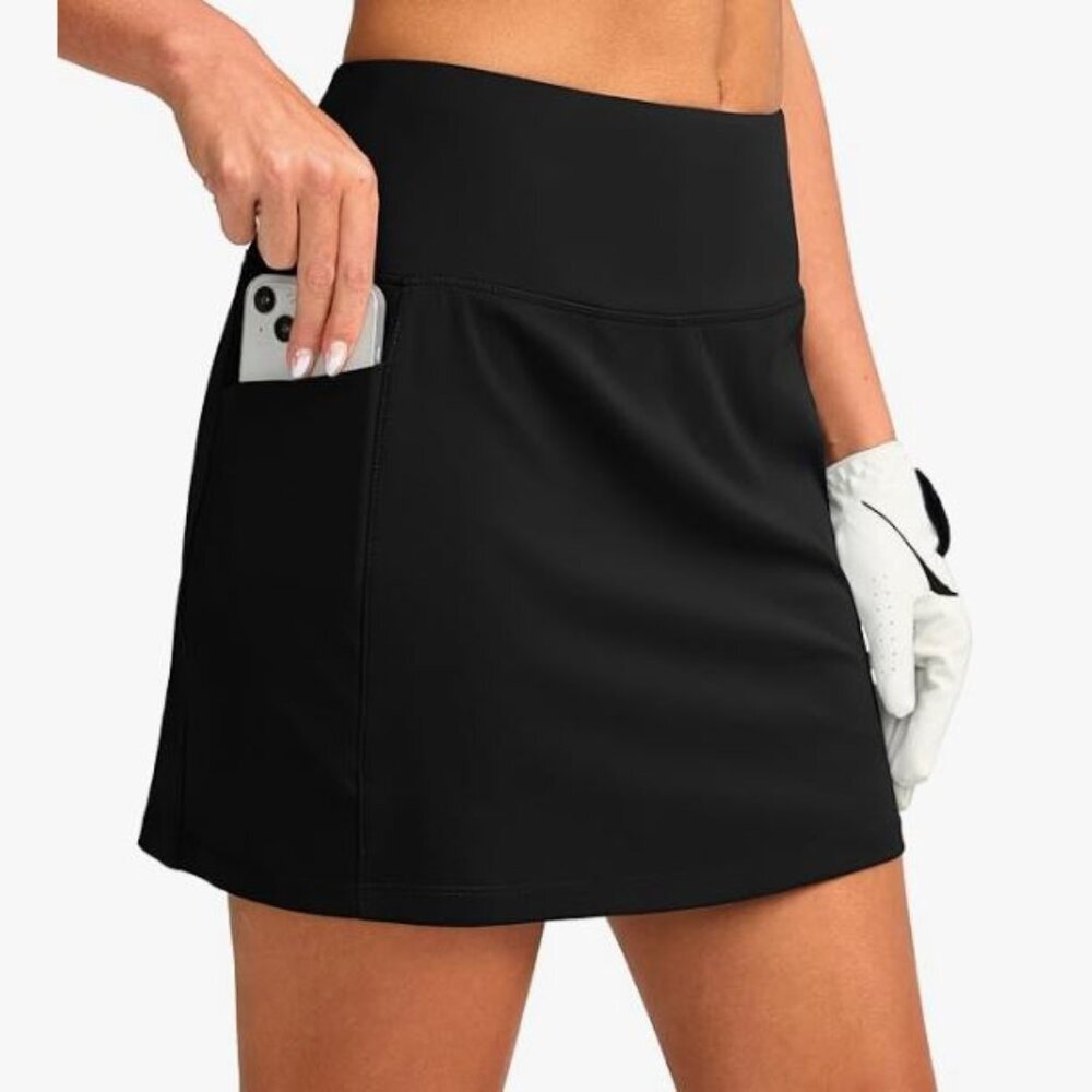 NEW Baleaf Skort Shorts Golf Hiking Athletic Black 4 Pockets NWT Stretch Size 2X